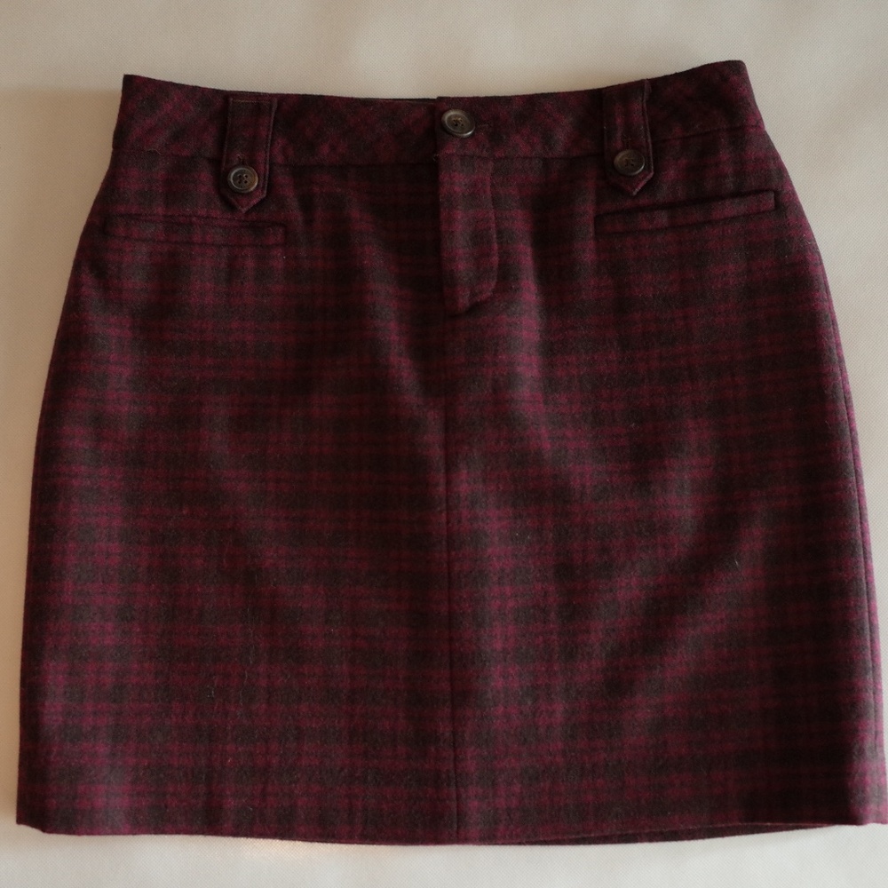 Eddie Bauer Wool Plaid Skirt